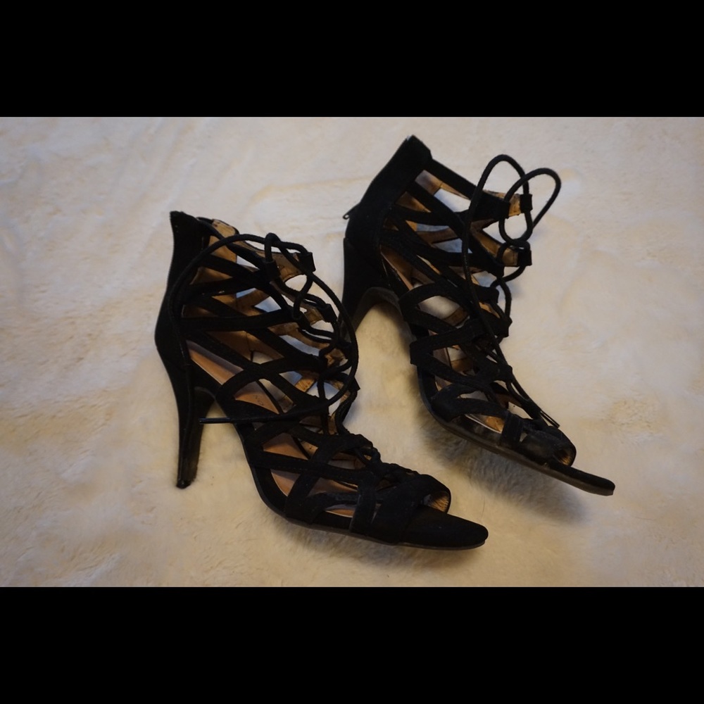 Style & Co Black Lace Up Heals